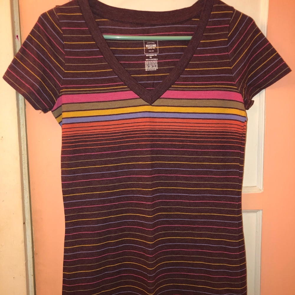 Striped v-neck top